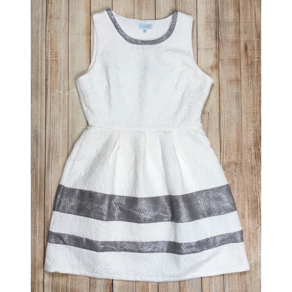 Francesca's Collections Dresses & Skirts - Jun & Ivy fit and flare dress in white and silver